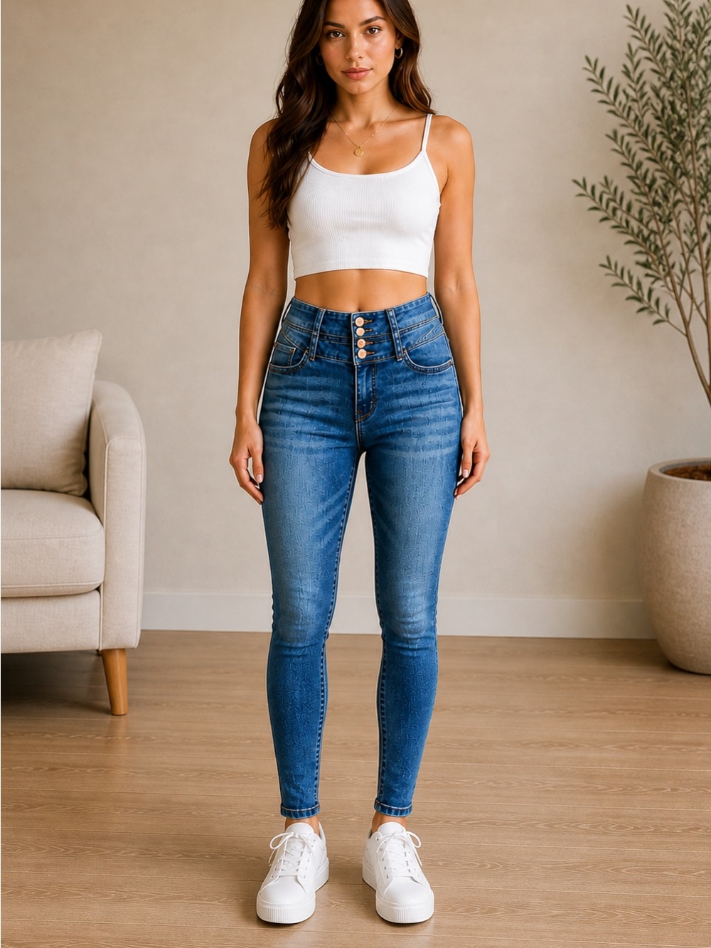 Puzzle Jeans Stretch Skinny Denim Size 5 High Rise Button Fly